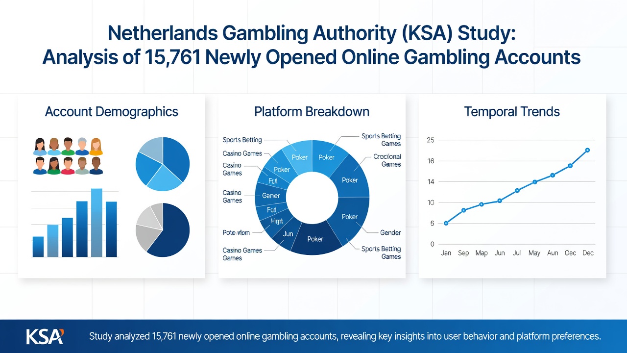 Grafiek met verdeling van nieuwe gokaccounts per leeftijd in Nederland